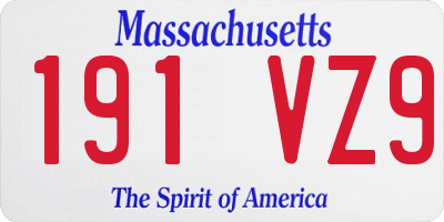 MA license plate 191VZ9