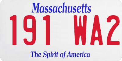 MA license plate 191WA2