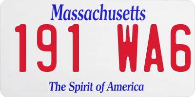 MA license plate 191WA6