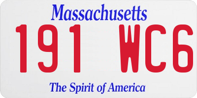 MA license plate 191WC6