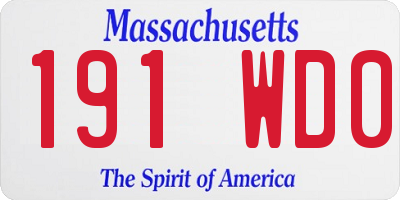 MA license plate 191WD0