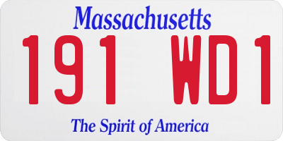 MA license plate 191WD1