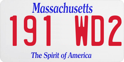 MA license plate 191WD2