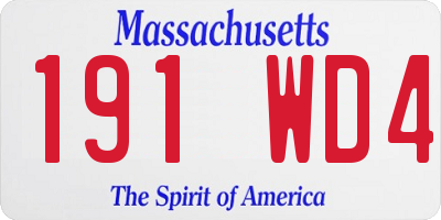 MA license plate 191WD4