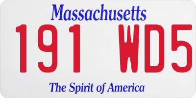 MA license plate 191WD5