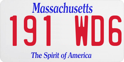 MA license plate 191WD6