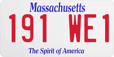 MA license plate 191WE1