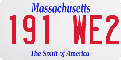 MA license plate 191WE2