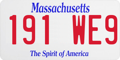 MA license plate 191WE9
