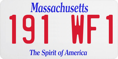 MA license plate 191WF1