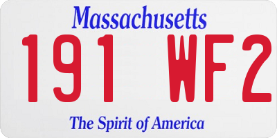 MA license plate 191WF2