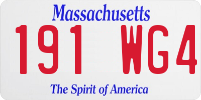 MA license plate 191WG4