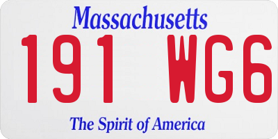 MA license plate 191WG6