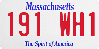 MA license plate 191WH1