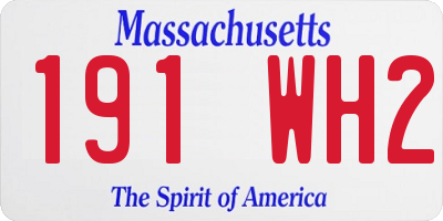 MA license plate 191WH2
