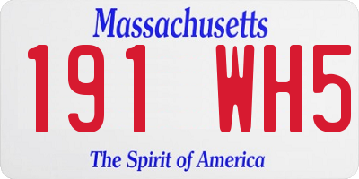 MA license plate 191WH5