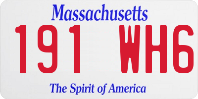 MA license plate 191WH6