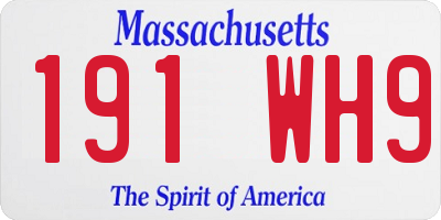 MA license plate 191WH9