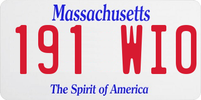 MA license plate 191WI0