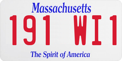 MA license plate 191WI1