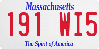 MA license plate 191WI5