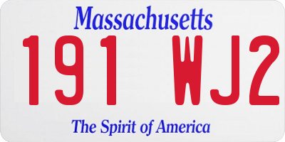 MA license plate 191WJ2
