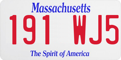 MA license plate 191WJ5