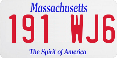 MA license plate 191WJ6
