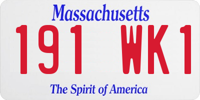 MA license plate 191WK1