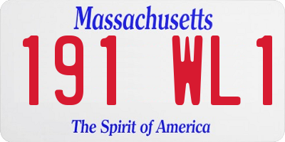 MA license plate 191WL1
