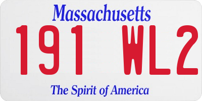 MA license plate 191WL2