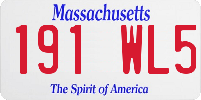 MA license plate 191WL5