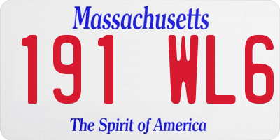 MA license plate 191WL6