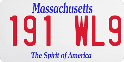 MA license plate 191WL9