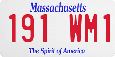 MA license plate 191WM1