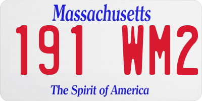 MA license plate 191WM2