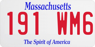 MA license plate 191WM6