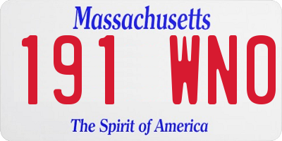 MA license plate 191WN0