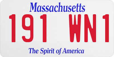 MA license plate 191WN1