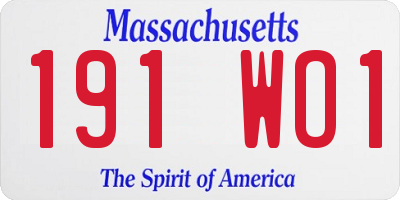 MA license plate 191WO1