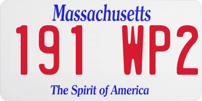 MA license plate 191WP2