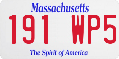 MA license plate 191WP5