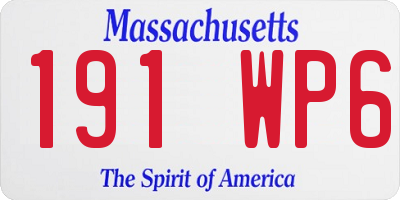 MA license plate 191WP6