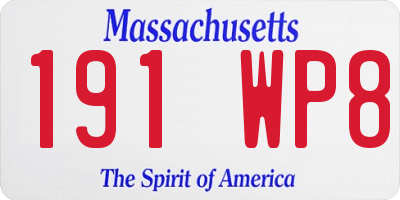 MA license plate 191WP8