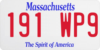 MA license plate 191WP9