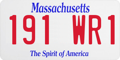 MA license plate 191WR1