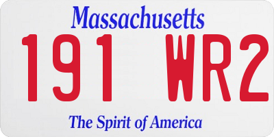 MA license plate 191WR2
