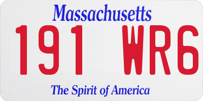 MA license plate 191WR6
