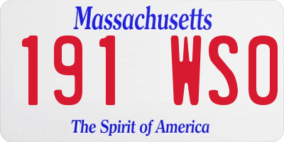 MA license plate 191WS0