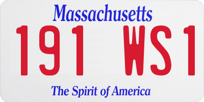 MA license plate 191WS1